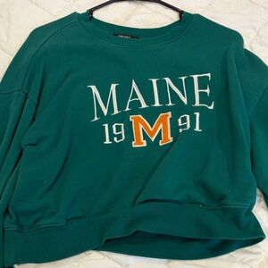 Forever 21 Green Sweater with Orange and White Accents